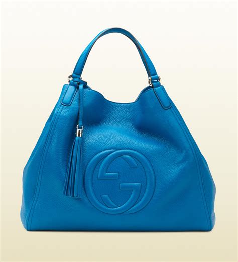 gucci borsa blu ape|Gucci leather shoulder bag.